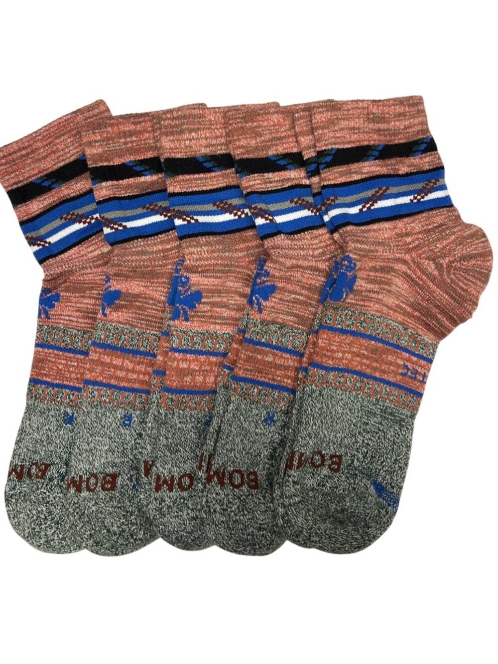 Bombas Ankle Socks Medium NWOT 5 Pair Multicolor Cushioned Performance Comfort